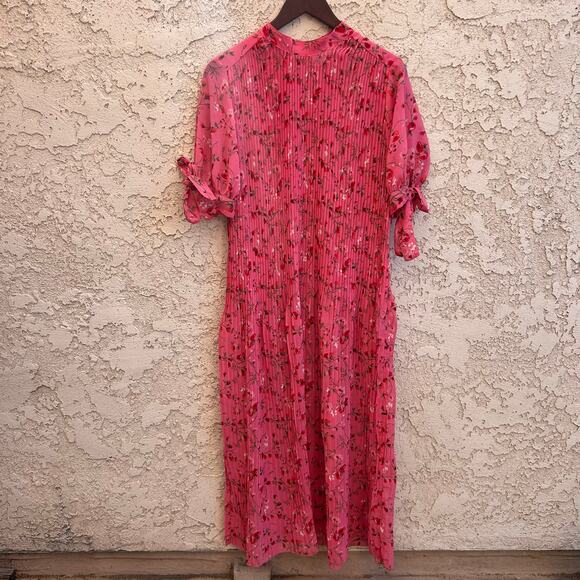 ASOS Cherry Blossom Print Pleated Maxi Dress Size  2 - Picture 1 of 7